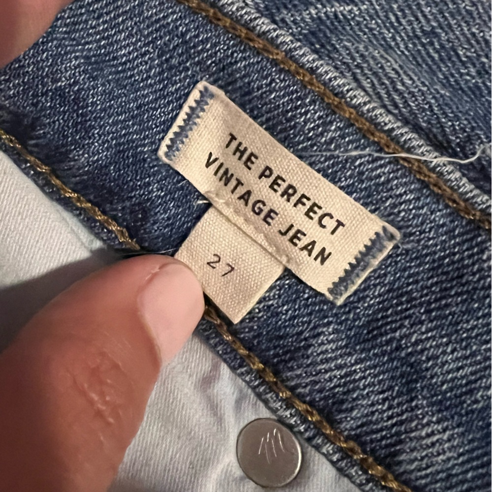 Madewell Perfect Vintage High Rise Straight Jeans. Raw hem. Size 27. Worn twice.